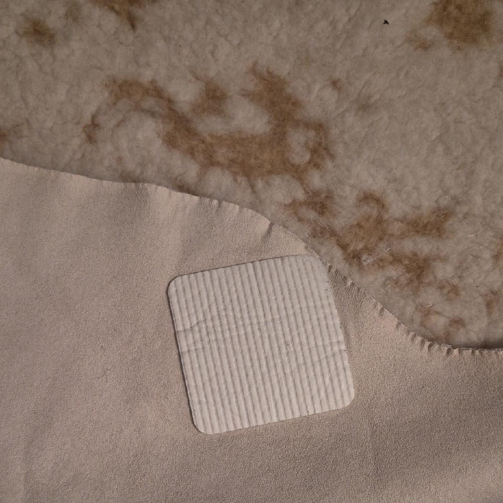 Neiman Marcus Cream and Brown Faux Fur Accent Rug - Picture 4 of 5